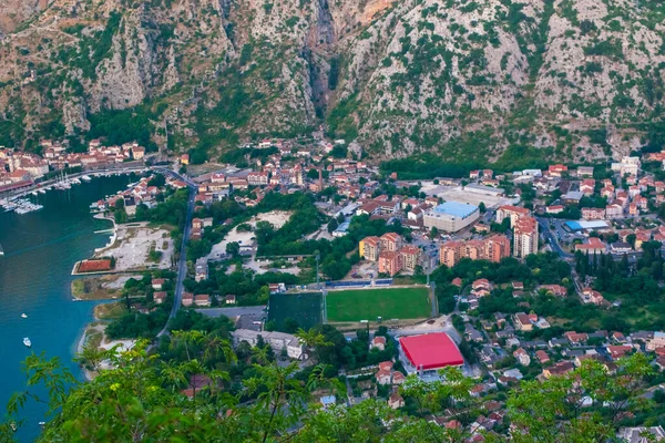 Vista Superior Monte Vrmac Para Cidade Kotor Localizado Baía Kotor — Fotografia de Stock