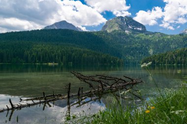 Med Peak 'li Buzul Kara Göl. Lake, Durmitor Ulusal Parkı 'nın birinci sınıf turistik merkezidir. Yürüme yolu gölün etrafında dönüyor ve dinlenme ve yürüyüş için popüler bir yer. Karadağ