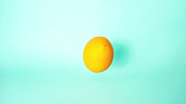 Orange Fruit Realistically Jumps Ball Gradually Bouncing Higher Higher Isolated — Stock Video