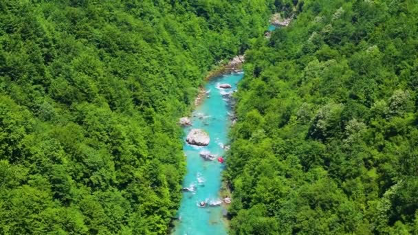 Tara River Canyon Tara River Gorge Βρίσκεται Μεταξύ Ψηλά Βουνά — Αρχείο Βίντεο