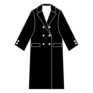 siyah ve beyaz klasik çift göğüslü ceket vektör çizimi