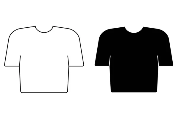 Set Med Svart Och Vitt Beskurna Shirts Vektor Illustration — Stock vektor