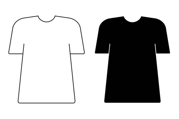 Uppsättning Svarta Och Vita Shirts Vektor Illustration — Stock vektor