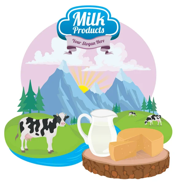 süt ürünleri illüstrasyon vektör