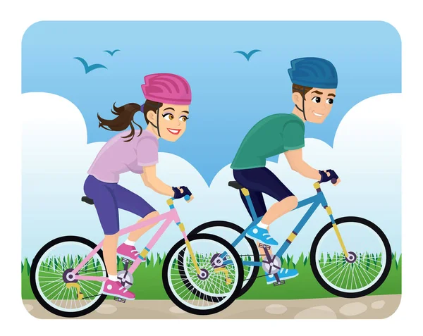 Çift bisiklet vektör illüstrasyonu