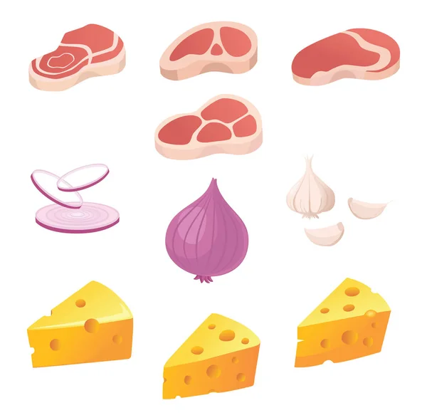 Biftek Soğan Peyniri vektör çizimi