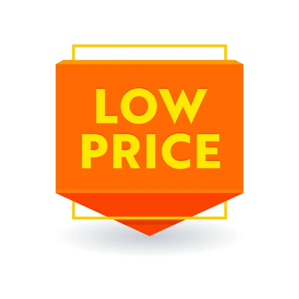 Tag de seta promocional de baixo preço, Banner isolado ou ícone, Oferta Promocional de Venda, Redução de custos, Etiqueta de desconto. Preço desligado — Vetor de Stock