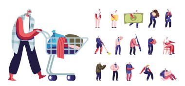 Kıdemli Erkek Karakterler, Yaşam Tarzı, Trolley 'de Çöpü Olan Evsiz Yaşlı Adam, Koca Bill ile Küçük Emekliler, Sweets