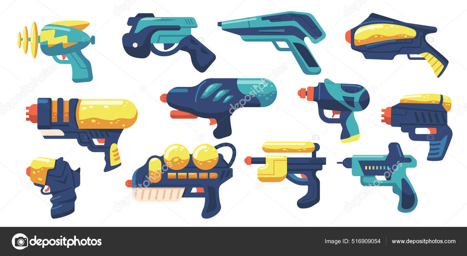Установите Blaster Kid Toy Gold, Пистолеты Или Рейгуны Weapon.