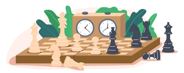 黑白棋棋盘的棋盘在白色背景下被隔离。战略和战术游戏 — 图库矢量图片