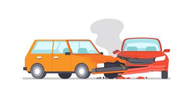 Araba kazası ve sigorta durumları, trafik kazası, kaza. Şehirde Hasarlı Taşımacılık, Sürücü Felaketi. Parçalanmış Araçlar