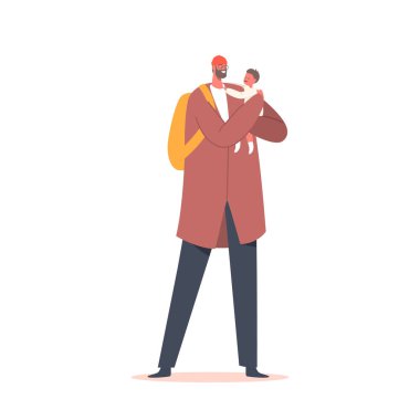 Mutlu Baba Çocuğu Ellerinde Tutuyor. Aile Karakterleri Baba ve Küçük Oğul birlikte vakit geçirir, eğlenirler