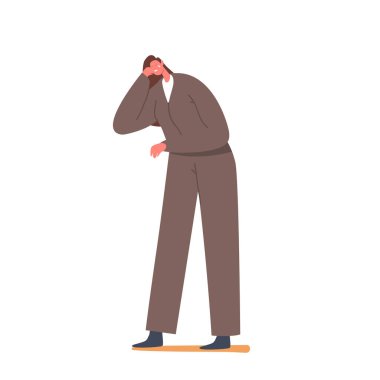 Üzgün Kadın Karakteri Ekspres Olumsuz Duygular. Üzgün Kız Kötü Ruh hali, Melankoli, Keder veya Üzüntü. Genç Ağlayan Kadın