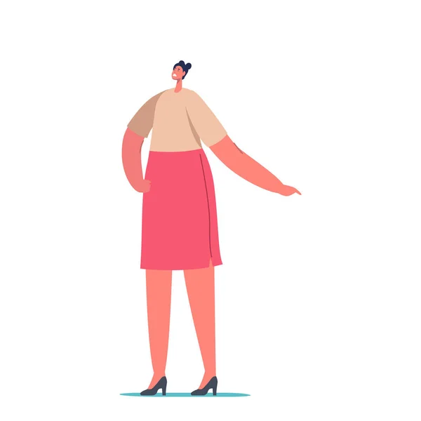 Ділова жінка Характер одягає формальне вбрання Одяг Фінґер на Scapegoat, Sneak, Blaming Somebody, Searching Guilty — стоковий вектор