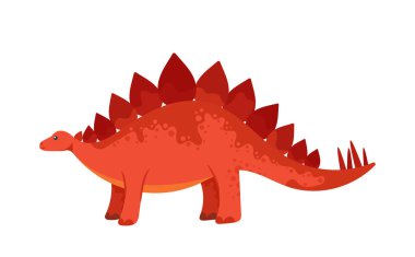 Stegosaur Dinazoru Beyaz Arkaplanda tecrit edildi. Tarih Öncesi Vahşi Hayvan, Jurasik Dönemin Antik Yaratığı, Fosil