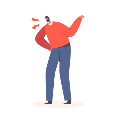 Kızgın Adam Tartışıyor ve Çelişiyor. Saldırgan Erkek Karakterle Tartışma ve Savaş Kavramı Bağırıyor, Suçluyor