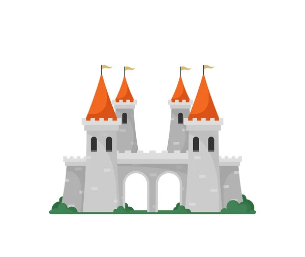 Beautiful Fairytale Castle for Princess, Fabulous Magic Kingdom Architecture, Vintage Eastern Palace, Stronghold — стоковий вектор