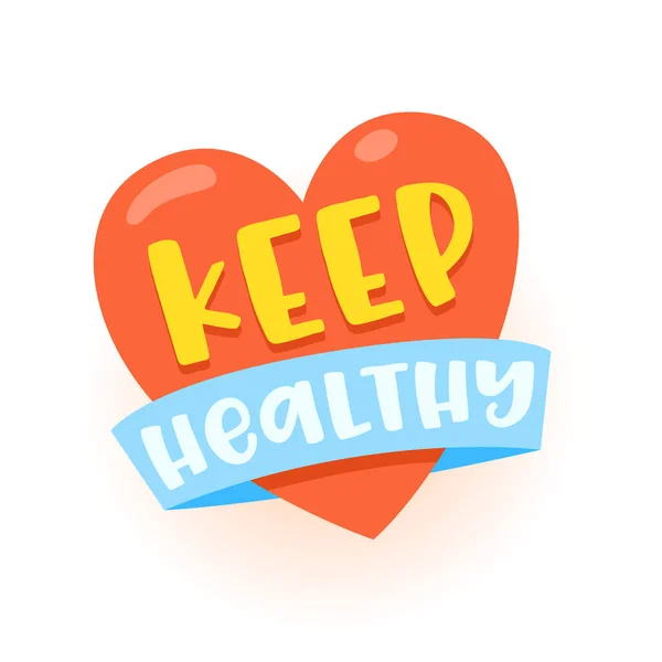 Keep Healthy Isolated Badge, Coronavirus Protection Icon, Label, Emblem on White Background. Health Care and Protection — Διανυσματικό Αρχείο