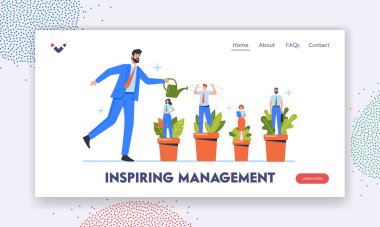 Inspiring Management Landing Page Template. Hr Human Resources Concept, Talent Development, Career Growth, Coaching
