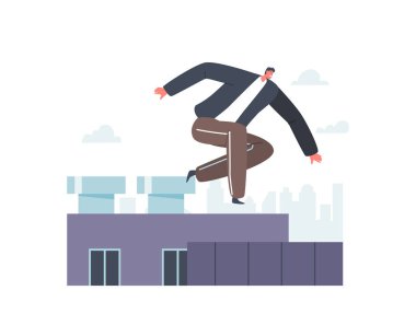 Karakter Parkour Extreme Tricks, Man Street jumping over Walls and Building Damof, Kentsel Spor Etkinliği ve Kültür