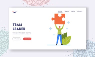 Takım Lideri İniş Sayfa Şablonu. Yaratıcı İş Çözüm Araştırması, Takım Çalışması İşbirliği, Ortaklık İşbirliği