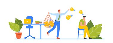 Yaratıcı Düşünen Yaratıcı Fikirler ve İntikamcı veya Korsan Çalma İçeriği ve İş Sonuçları. İntihal Konsepti