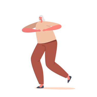 Dans eden yaşlı gri saçlı kadın. Yaşlı Kadın Karakteri Boş Zaman ya da Aktif Hobi. Neşeli Kokulu Yaşlı Emekliler Dansı