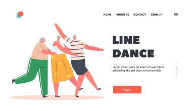 Line Dance İniş Sayfası Şablonu. Eski Kız Arkadaşların Dansı Conga, Son Sınıf Kadınları Sıraya Kucaklaşın, Paylaşın
