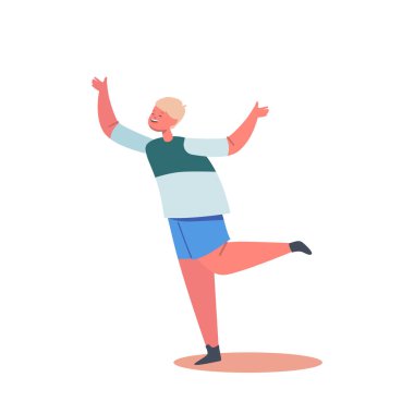 Çocukluk, Özgürlük Konsepti. Mutlu Çocuk Oynama, Çocuk Bahçesinde Eğlencesi. Erkek Karakter Koşusu, Etkin Oyuna Sahip