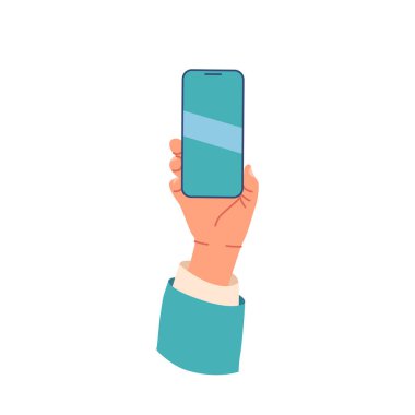 Çevrimiçi Ödeme İçin Kullanıcı Uygulaması, Boş Telefon Görünümü, Karakter Kullanımı ile El Tutma Akıllı Telefonu, Erkek veya Kadın Avuç