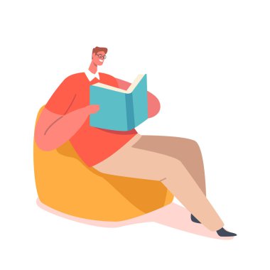 Koltukta oturan adam kitap okuyor. Eğitim ya da Okuma Hobisi. Üniversite ya da Üniversite Öğrencisi Sınava Hazırlan
