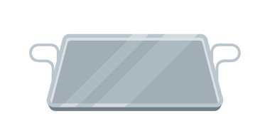 Boş Yemek Tepsisi, Metal Dikdörtgen Mutfak Malzemeleri ve Yemek Yeri. Çelik Yemek Tabağı, Cafe için Tabak