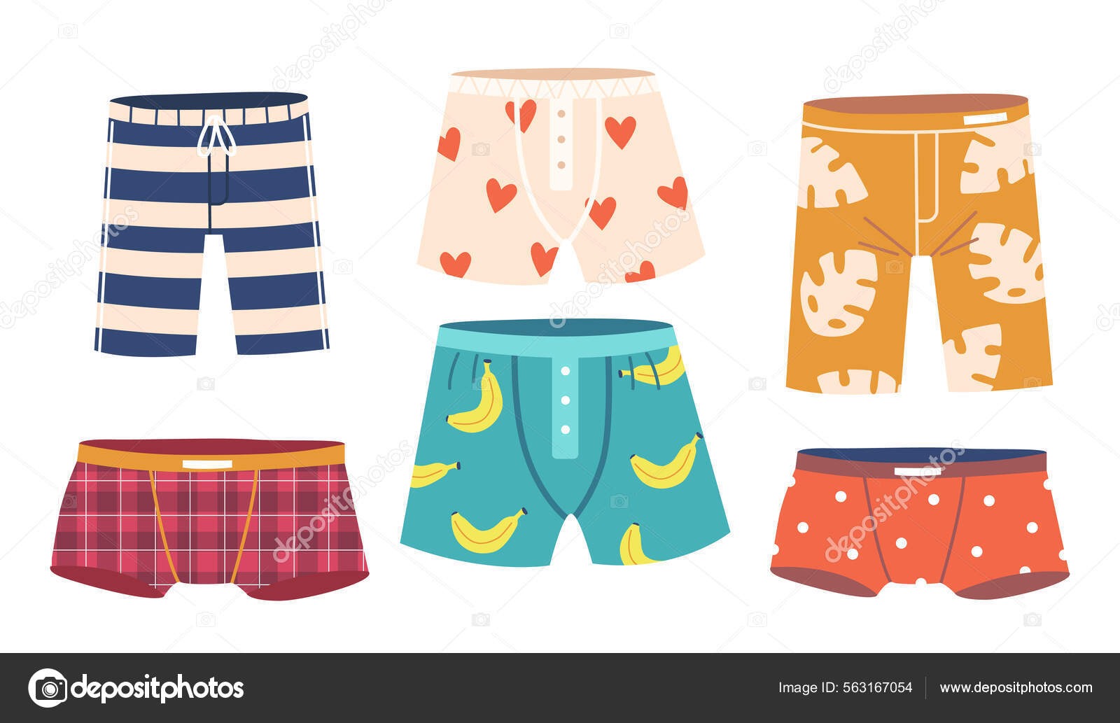 Mens Trunks, Boxers or Swimming Shorts, Male Underpants, Underwear