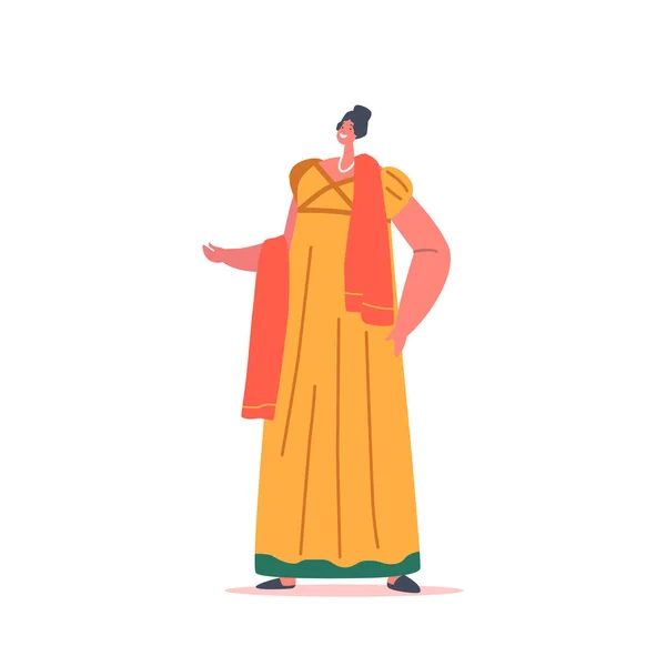 Века Леди Викторианская Английская Французская Женщина Носить Элегантные Платья Шарф — стоковый вектор