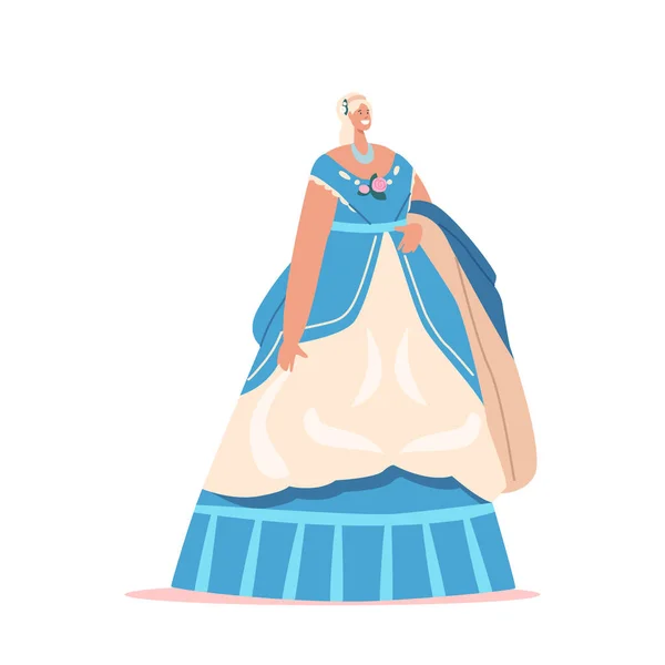 Прекрасна Леді Історичній Сукні Xix Століття Жінка Костюмі Бал Ізольована — стоковий вектор