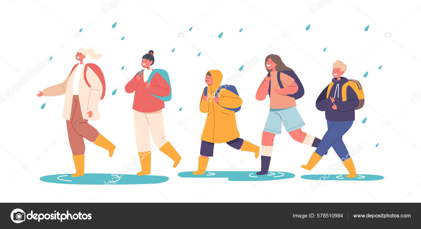 Happy Kids Walk Rain Umbrella Little Boys Girls Personajes Ropa - Main Image