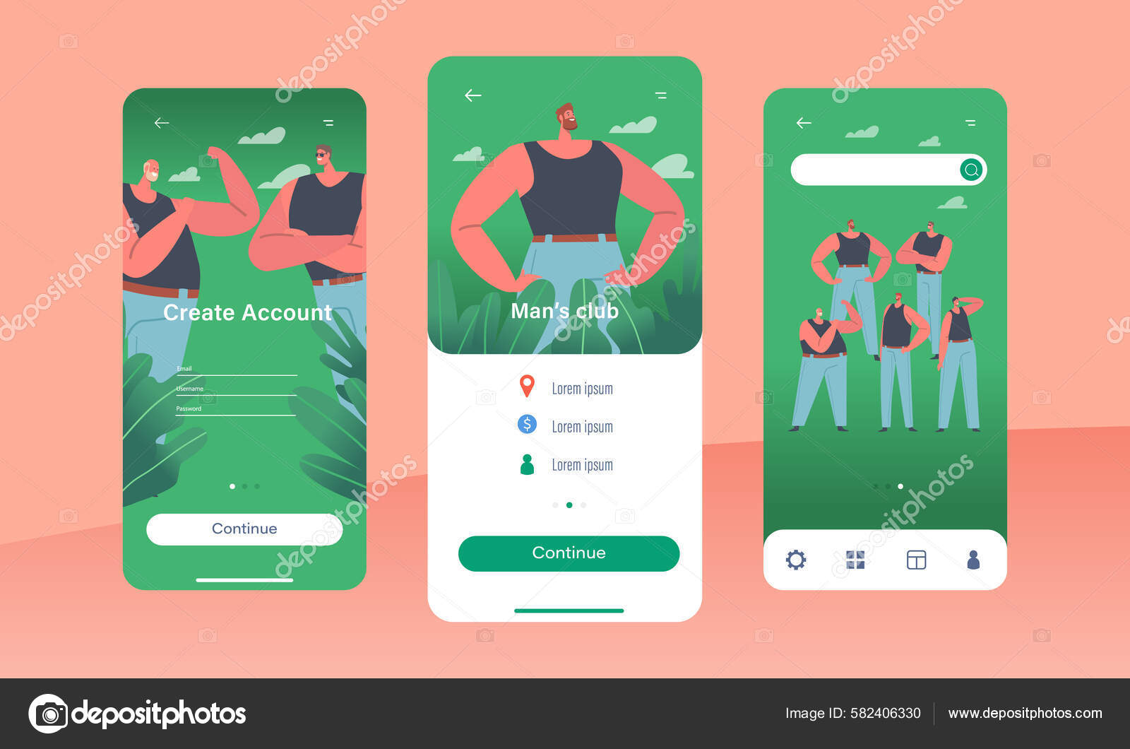 Man Club Mobile App Page Onboard Screen Template Handsome Male Stock Vector Image by ©vectorlab #582406330 Man Club Mobile App Page Onboard Screen Template Handsome Male Stock Vector Image by ©vectorlab #582406330