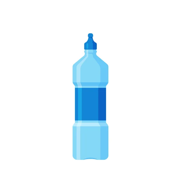 Bottiglia Acqua Plastica Isolata Sfondo Bianco Contenitore Colore Blu Acqua — Vettoriale Stock