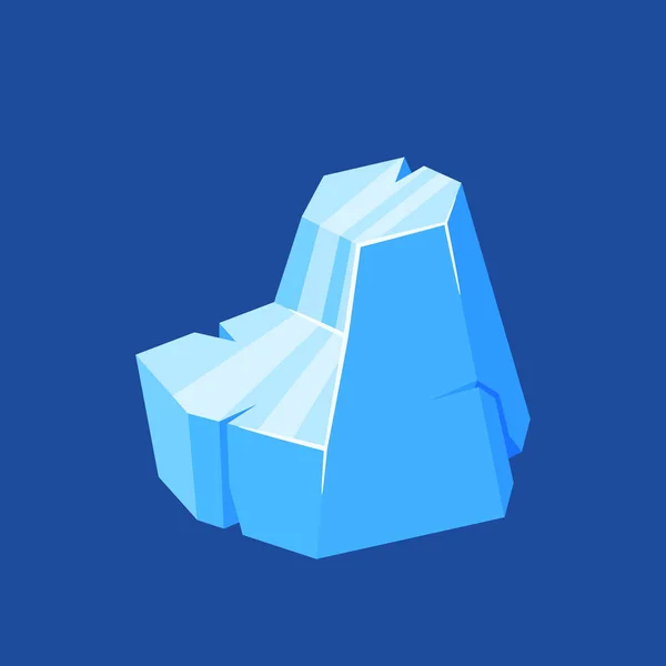 Cristal Gelo Congelado Floe Block Com Superfície Brilhante Gui Game — Vetor de Stock