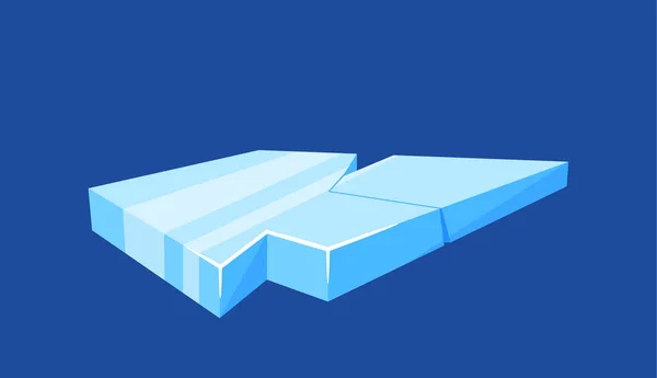 Ice Crystal Frozen Block Turquoise Ice Piece Iceberg Lump Glacier — Stock Vector