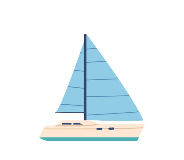 Yacht Sailboat Isolated White Background Nautical Boat Sea Vessel Travel — Archivo Imágenes Vectoriales