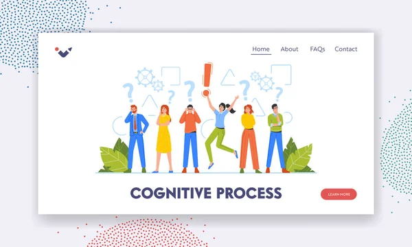 Cognitive Process Landing Page Template Critical Thinking Concept Business Characters — Archivo Imágenes Vectoriales