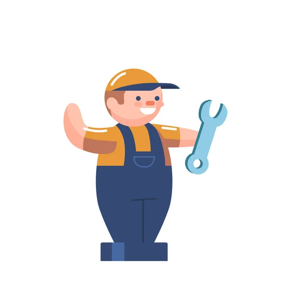 Mechanic Wrench Inflatable Figure Moving Arm Garage Worker Man Uniform — Vetor de Stock