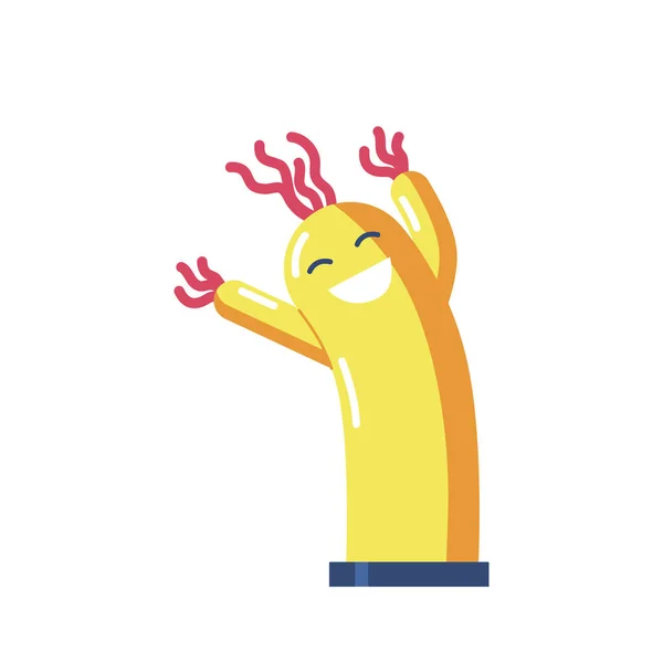 Yellow Inflatable Figure Skydancer Advertising Character Dancing Man Funny Face — Vetor de Stock