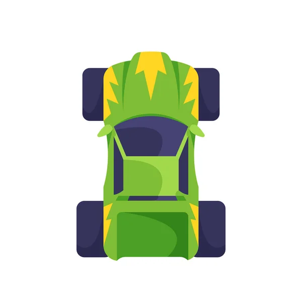 Гоночний Автомобіль Зелений Монстр Вантажівка Ізольовані Білому Тлі Спорт Автомобіль — стоковий вектор