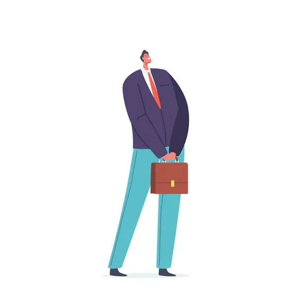 Чоловічий Персонаж White Shirt Blazer Pants Businessman Formal Clothes Briefcase — стоковий вектор
