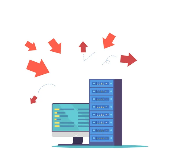 Data Center Internet Network Connection Information Exchange Abstract Digital Concept — Stockvektor