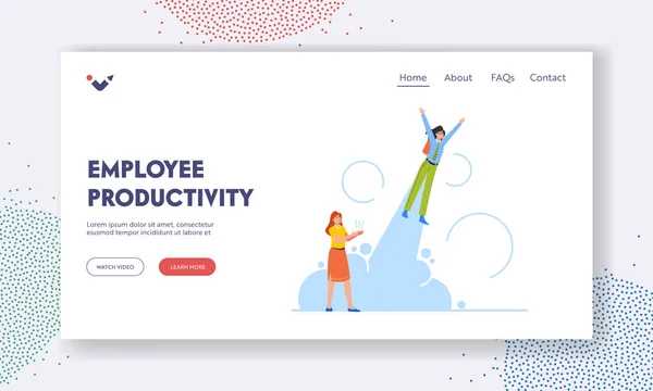 Plantilla Landing Page Productividad Los Empleados Impulso Profesional Liderazgo Éxito — Vector de stock