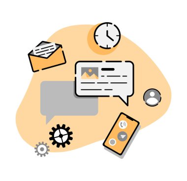 Web UI-UX uygulama tasarımı. Ağ ve geliştirme kavramlarının soyut düz vektör çizimi.