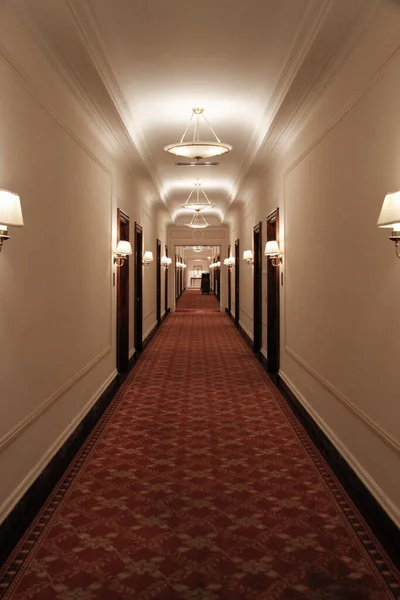 Perspective Shot Hotel Hallways — Stock Photo, Image